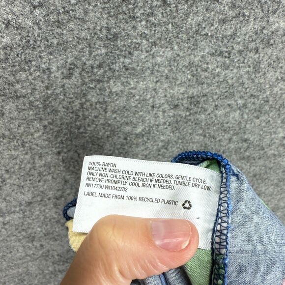 Takepride Jumpsuit Women M Medium Blue Geometric Sleeveless Straight Rayon - Picture 5 of 6